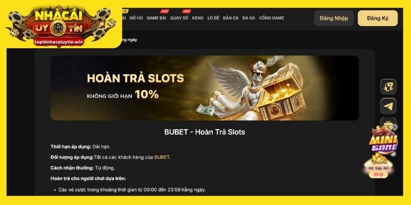 Chơi slot game quay hũ với siêu hoàn trả 10%